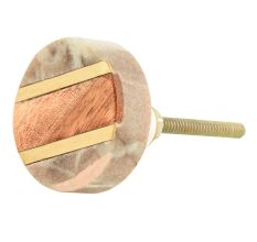 Taupe Marble Wooden Dresser Knobs